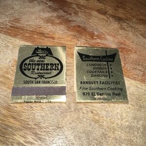 Vintage Matchbook Matchcover: New Southern Restaurant, S San Francisco Set of 2